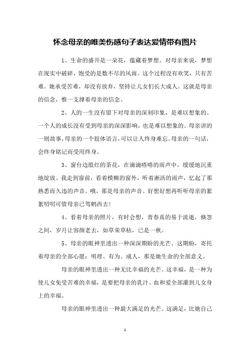 怀念母亲到心碎的句子 - 百度文库