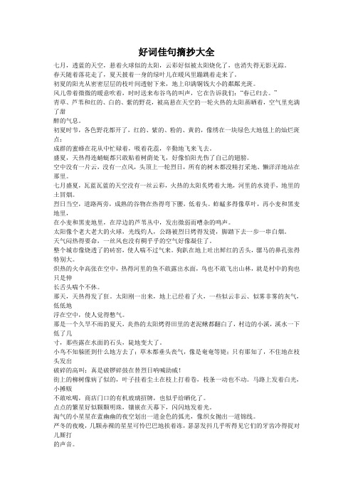 好词佳句佳段摘抄 - 百度文库