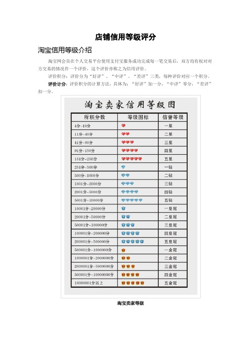 店铺信用等级评分 淘宝信用等级介绍 淘宝网会员在个人交易平台使用