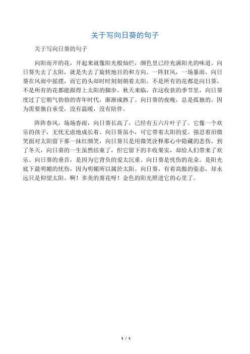 描写向日葵的句子 - 百度文库