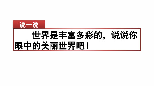 说一说 世界是丰富多彩的,说说你 眼中的美丽世界吧!
