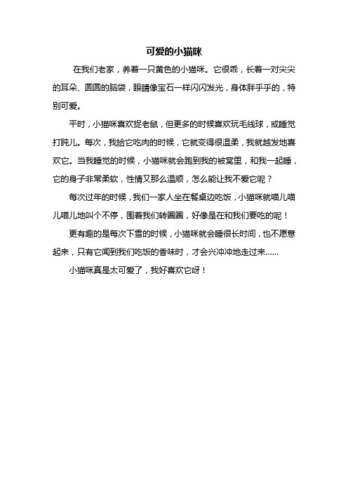 可爱的小猫作文300字 - 百度文库