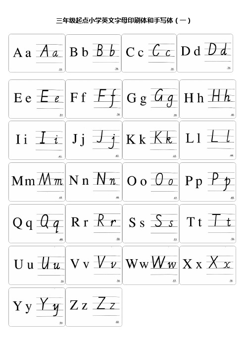 26个英文字母大小写记忆法 大写字母:全部占满上两格 小写字母:头上有