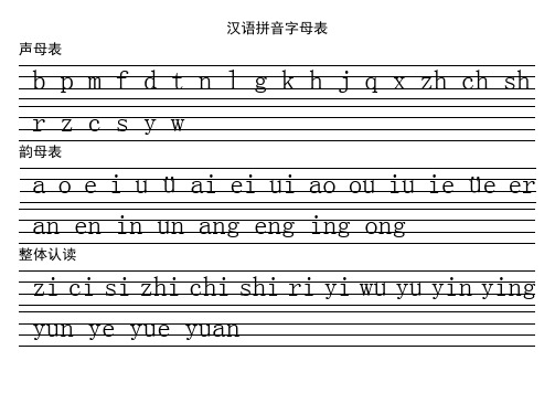 26个拼音占格正确书写 - 百度文库