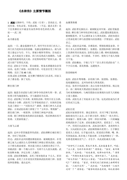 武松人物绰号,个性:武松(行者);崇尚忠义,勇而有谋,有仇必复,有恩必报