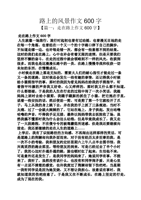 路上的风景作文600字 【篇一:走在路上作文600字】 走在路上作文600字