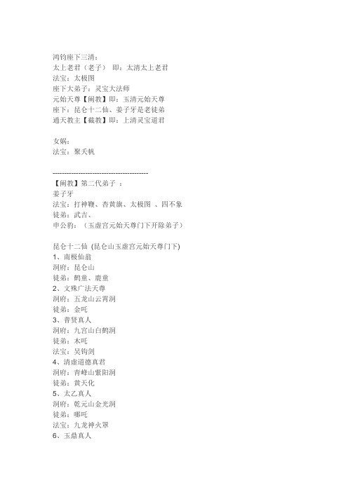 封神榜人物大全介绍 - 百度文库