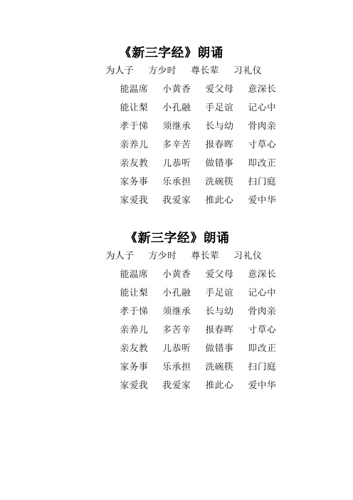《新三字经》朗诵 为人子方少时尊长辈习礼仪能温席小黄香爱父母意深