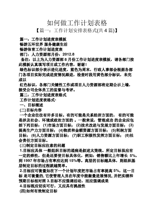 【篇一:工作計劃安排表格式(共4篇)】 篇一:工作計劃進度表模板 暢遊