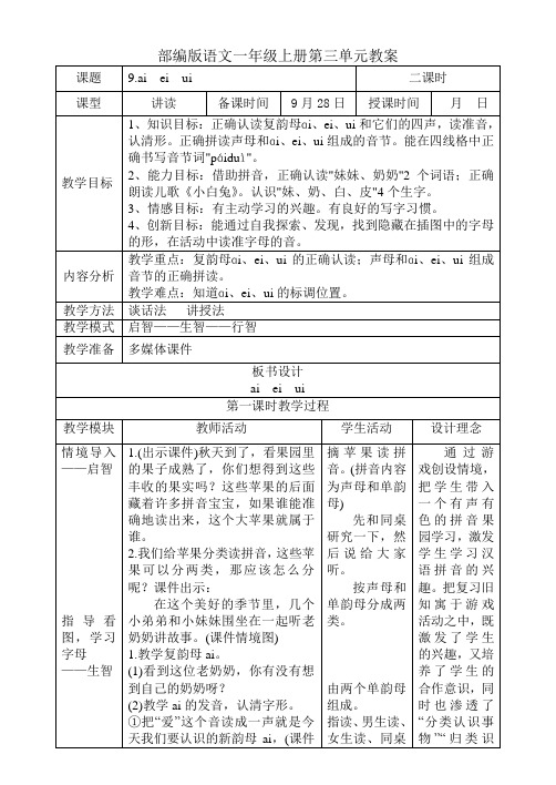 正确拼读声母和ɑi,ei,u