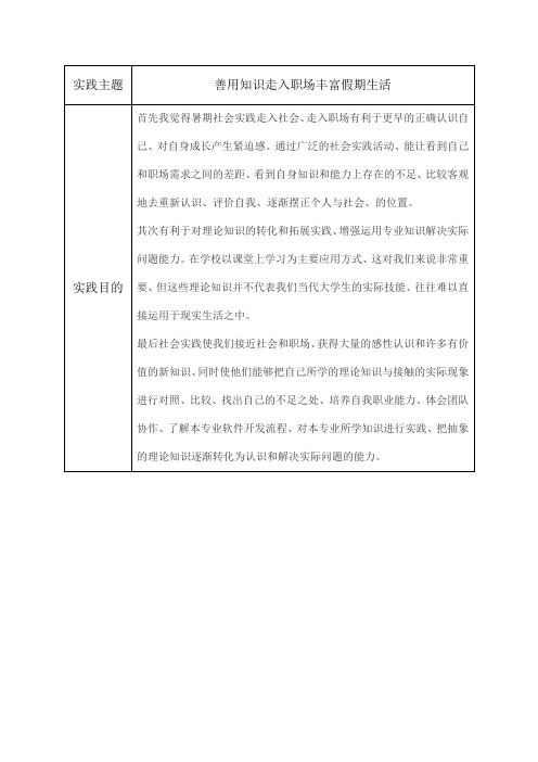 实践目的|首先我觉得暑期社会实践走入社会,走入职场有利于更早的正确