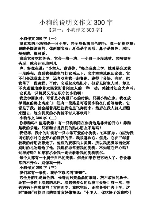 小狗的說明文作文300字 【篇一:小狗作文300字】 小狗作文300字(一)