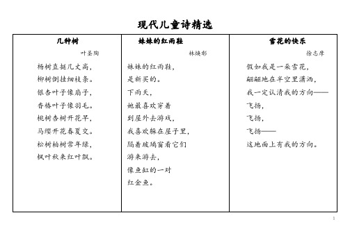 现代儿童诗精选 几种树|叶圣陶|杨树直挺几丈高,|柳树倒挂细枝条.