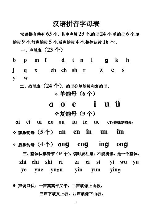 其中聲母23個,韻母24個(單韻母6個,複韻母9個,前鼻韻母5個,後鼻韻母4