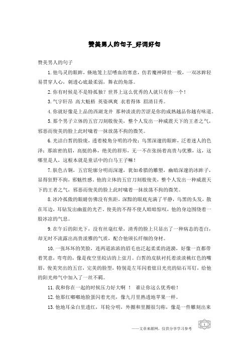 赞美男人的句子1.