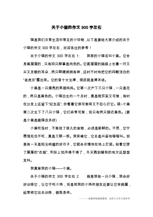 猫是我们日常生活中常见的小动物,以下是要给大家介绍的关于小猫的
