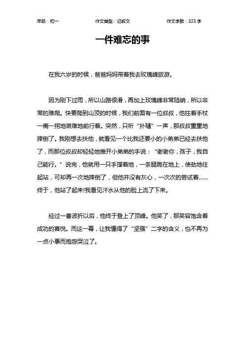 一件难忘的事300字左右作文 - 百度文库