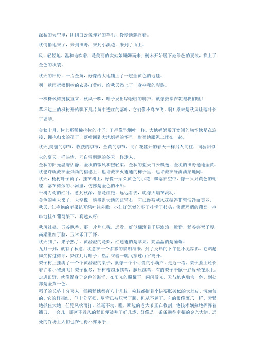 描写秋天稻田的优美句子 - 百度文库