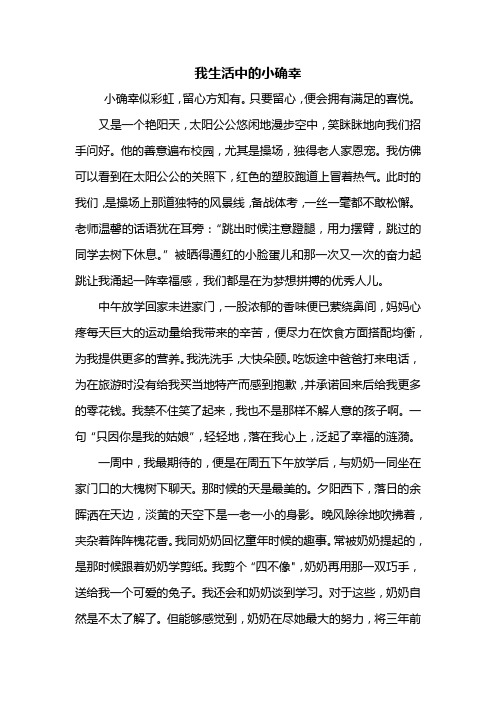 以小确幸为题的作文800 百度文库