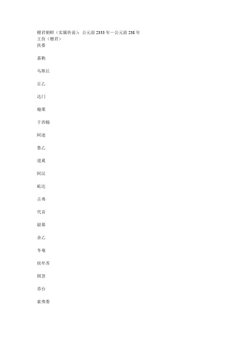 中国历代王朝顺序与时间和皇帝