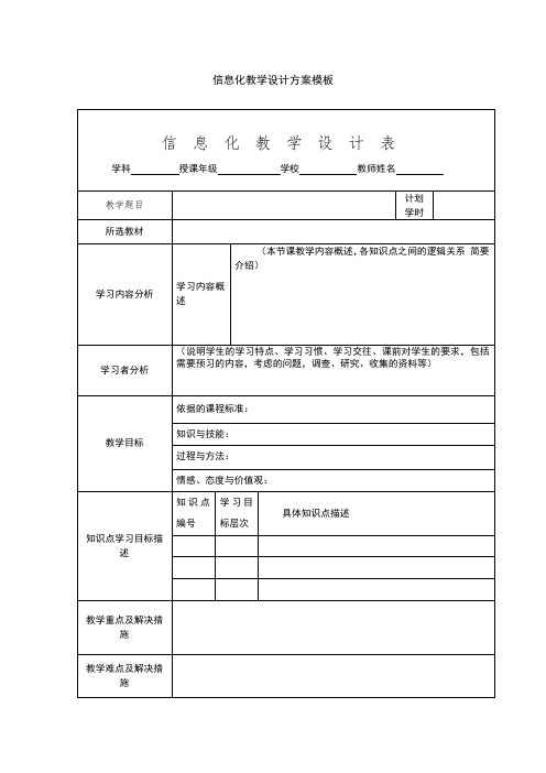 信息化教学设计方案 百度文库