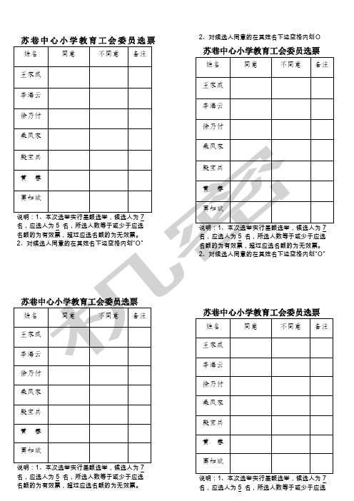 工会选举选票模板 - 百度文库