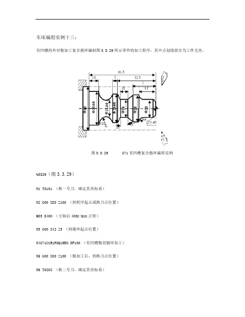 29 g71有凹槽复合循环编程实例| 329(图3.3.29)|n1