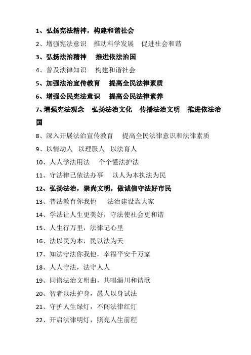 1,弘扬宪法精神,构建和谐社会 2,增强宪法意识推动科学发展促进社会