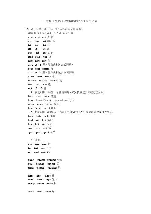 英语人称与动词形式的变化 百度文库