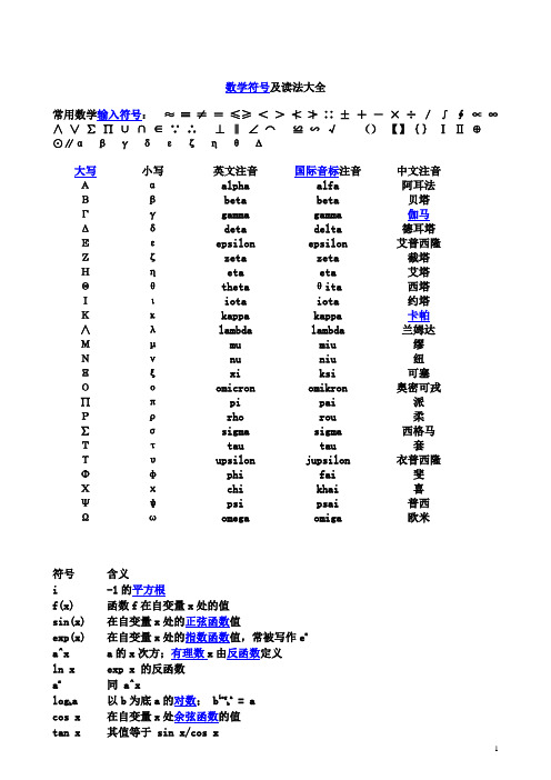 常用數學輸入符號:≈≡≠=≤≥ >≮≯∷± -