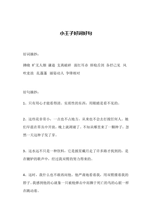 小王子好句摘抄 - 百度文库