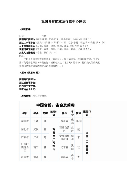 各省簡稱順口溜 - 百度文庫