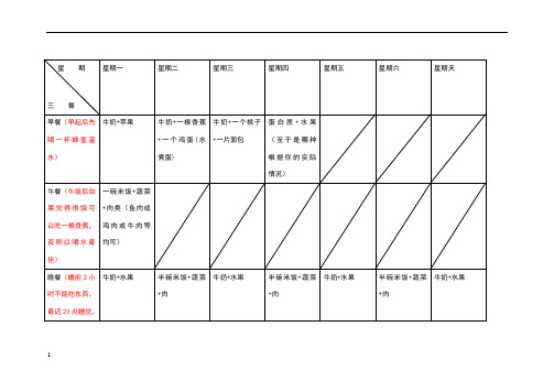 一週運動計劃表 - 百度文庫